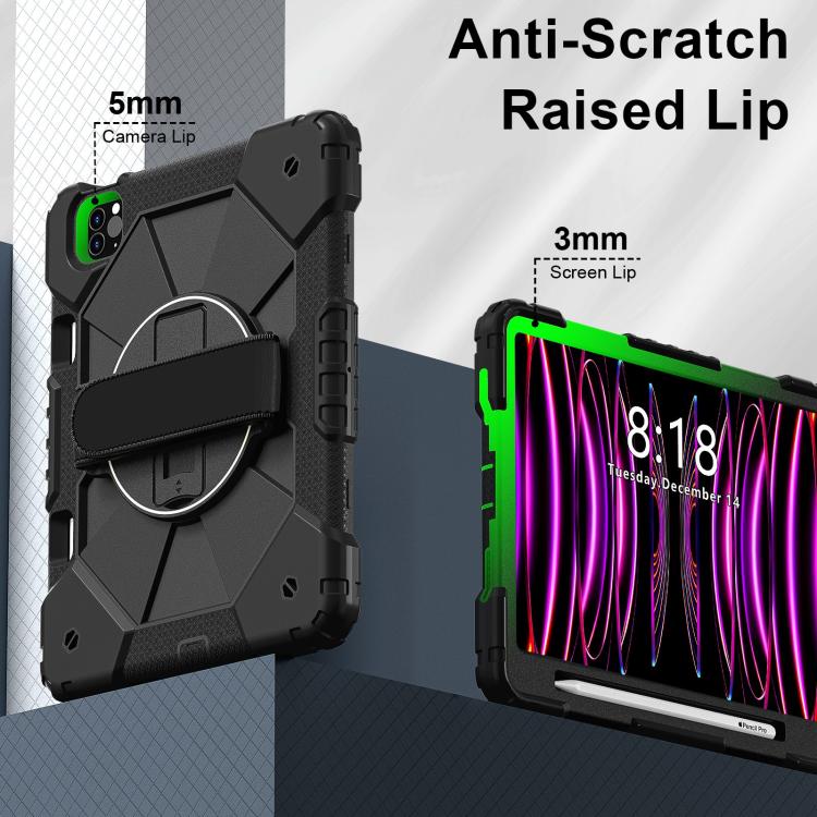 For iPad Air 5 / 4 / Pro 11 Contrast Color Robot Silicone Hybrid PC Tablet Case(Black) by bashfashion