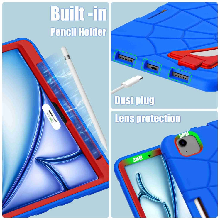 For iPad Air 11 2025 / 2024 Silicone + PC Shockproof Protective Tablet Case(Blue Red) by bashfashion
