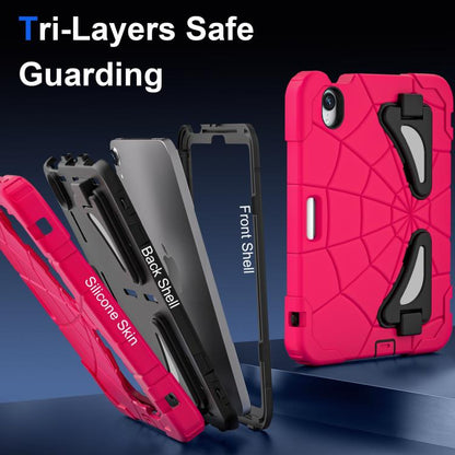 For iPad mini 2024 / mini 6 Silicone + PC Shockproof Protective Tablet Case(Rose Red Black)