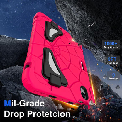 For iPad mini 2024 / mini 6 Silicone + PC Shockproof Protective Tablet Case(Rose Red Black)