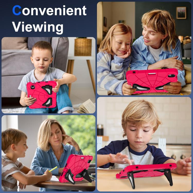 For iPad mini 2024 / mini 6 Silicone + PC Shockproof Protective Tablet Case(Rose Red Black)