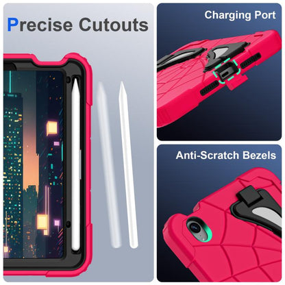 For iPad mini 2024 / mini 6 Silicone + PC Shockproof Protective Tablet Case(Rose Red Black)