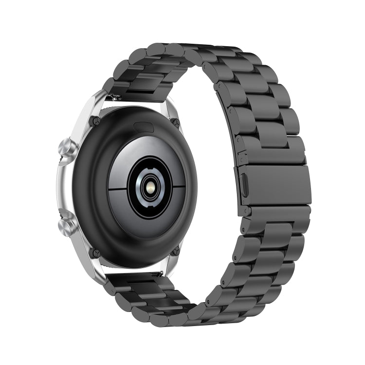 For Galaxy Watch 3 45mm 3-Beads Stainless Steel Watch Band with Screwdriver & Ears, Size: 22mm(Black) by bashfashion