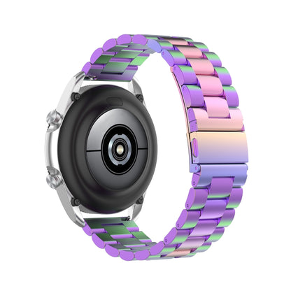 For Galaxy Watch 3 45mm 3-Beads Stainless Steel Watch Band with Screwdriver & Ears, Size: 22mm(Colorful) by bashfashion