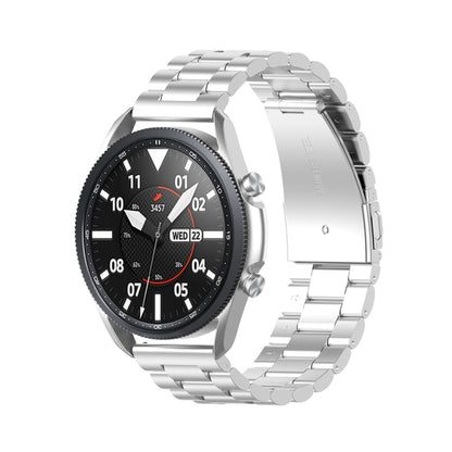 For Galaxy Watch 3 45mm 3-Beads Stainless Steel Watch Band with Screwdriver & Ears, Size: 22mm(Silver) by bashfashion