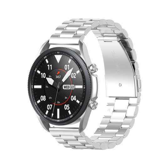 For Galaxy Watch 3 45mm 3-Beads Stainless Steel Watch Band with Screwdriver & Ears, Size: 22mm(Silver) by bashfashion