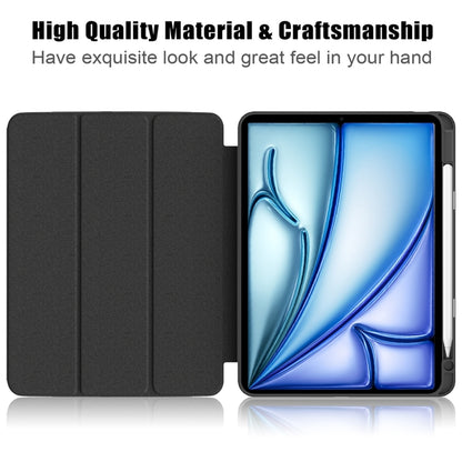 For iPad Air 11 2025 / 2024 Acrylic 3-Fold Smart Leather Tablet Case(Black) by bashfashion