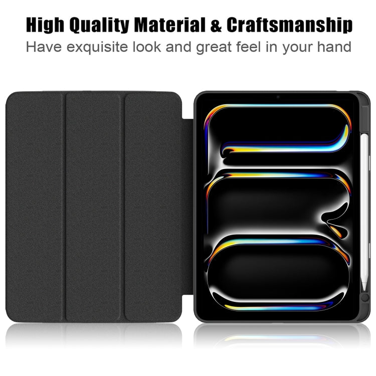For iPad Pro 11 2025 / 2024 Acrylic 3-Fold Smart Leather Tablet Case(Black) by bashfashion