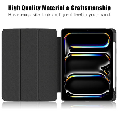 For iPad Pro 11 2025 / 2024 Acrylic 3-Fold Smart Leather Tablet Case(Black) by bashfashion