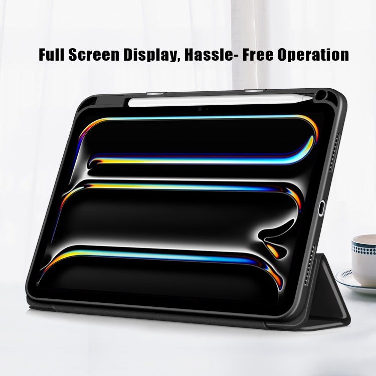 For iPad Pro 11 2025 / 2024 Acrylic 3-Fold Smart Leather Tablet Case(Black) by bashfashion