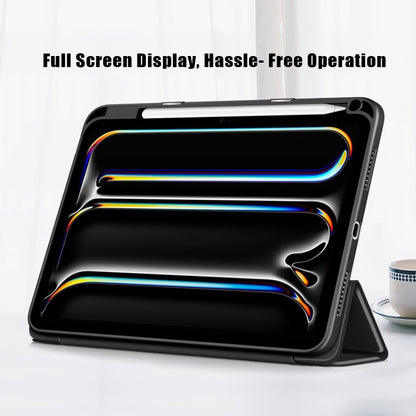 For iPad Pro 11 2025 / 2024 Acrylic 3-Fold Smart Leather Tablet Case(Black) by bashfashion