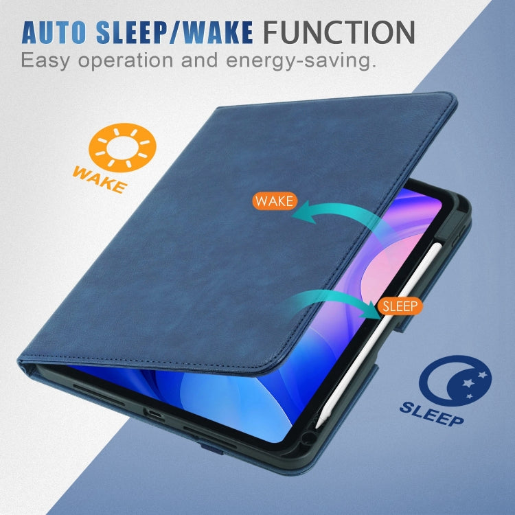 For iPad Pro 11 2025 / 2024 Front Stand Smart TPU Leather Tablet Case(Dark Blue) by bashfashion