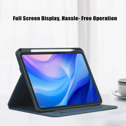 For iPad Pro 11 2025 / 2024 Front Stand Smart TPU Leather Tablet Case(Dark Blue) by bashfashion