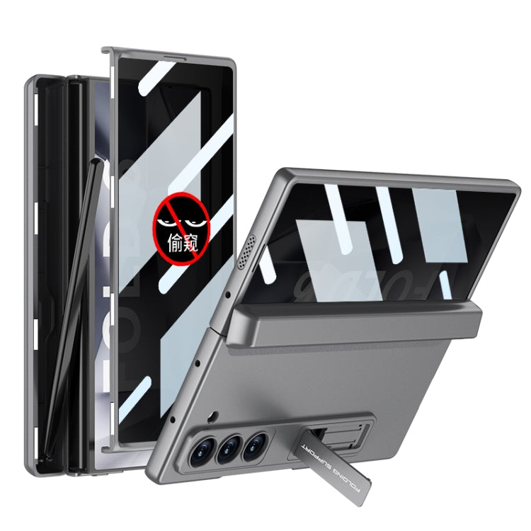 For Samsung Galaxy Z Fold6 GKK Integrated Anti Peep Full Coverage Magnetic Fold Phone Case with Pen Box, Not Included Pen(Grey) by GKK