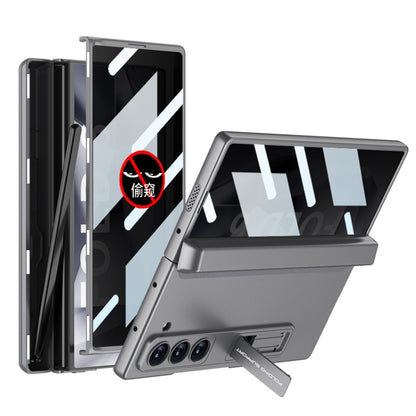 For Samsung Galaxy Z Fold6 GKK Integrated Anti Peep Full Coverage Magnetic Fold Phone Case with Pen Box, Not Included Pen(Grey) by GKK