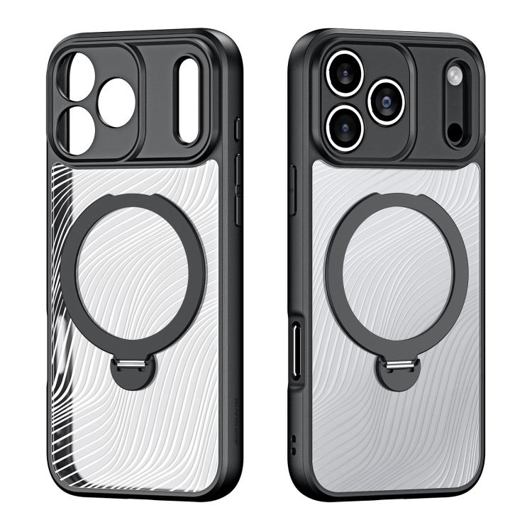 For iPhone 17 Pro Max DUX DUCIS Aimo Mag Series MagSafe Ring Holder Frosted Phone Case(Black) by DUX DUCIS
