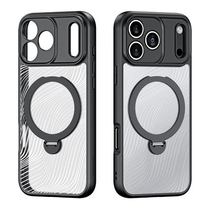 For iPhone 17 Pro Max DUX DUCIS Aimo Mag Series MagSafe Ring Holder Frosted Phone Case(Black) by DUX DUCIS