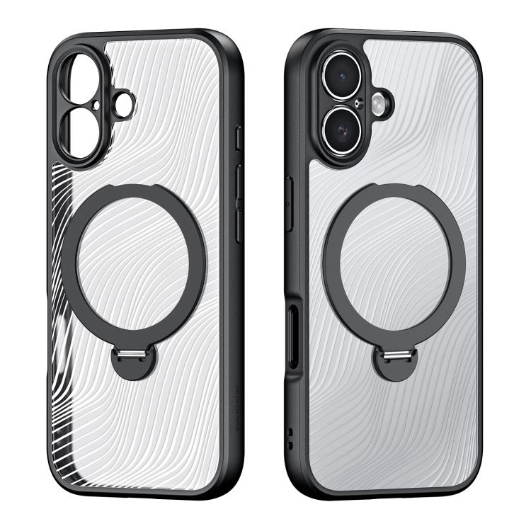 For iPhone 17 DUX DUCIS Aimo Mag Series MagSafe Ring Holder Frosted Phone Case(Black) by DUX DUCIS