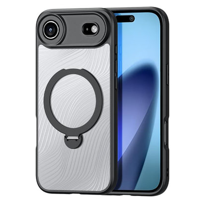 For iPhone Air DUX DUCIS Aimo Mag Series MagSafe Ring Holder Frosted Phone Case(Black) by DUX DUCIS
