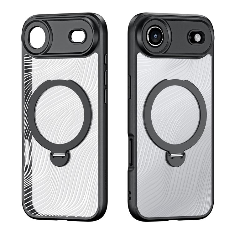 For iPhone Air DUX DUCIS Aimo Mag Series MagSafe Ring Holder Frosted Phone Case(Black) by DUX DUCIS
