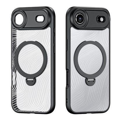 For iPhone Air DUX DUCIS Aimo Mag Series MagSafe Ring Holder Frosted Phone Case(Black) by DUX DUCIS
