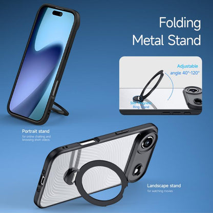 For iPhone Air DUX DUCIS Aimo Mag Series MagSafe Ring Holder Frosted Phone Case(Black) by DUX DUCIS