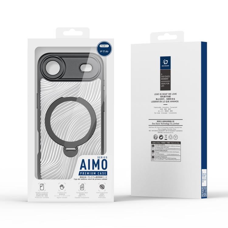 For iPhone Air DUX DUCIS Aimo Mag Series MagSafe Ring Holder Frosted Phone Case(Black) by DUX DUCIS