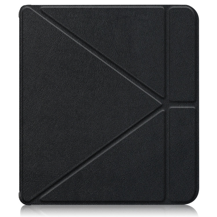 For Kobo Libra Colour 2024 Solid Color Deformation TPU Leather Smart Tablet Case(Black) by bashfashion