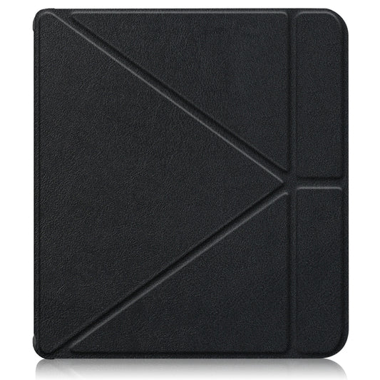 For Kobo Libra Colour 2024 Solid Color Deformation TPU Leather Smart Tablet Case(Black) by bashfashion