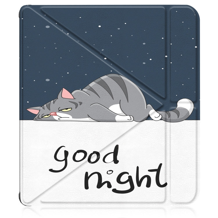 For Kobo Libra Colour 2024 Solid Color Deformation TPU Leather Smart Tablet Case(Lazy Cat) by bashfashion