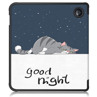 For Kobo Libra Colour 2024 Solid Color Deformation TPU Leather Smart Tablet Case(Lazy Cat) by bashfashion