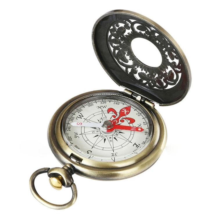 Nisa J35B Retro Pocket Watch Hollow Flip Compass by bashfashion