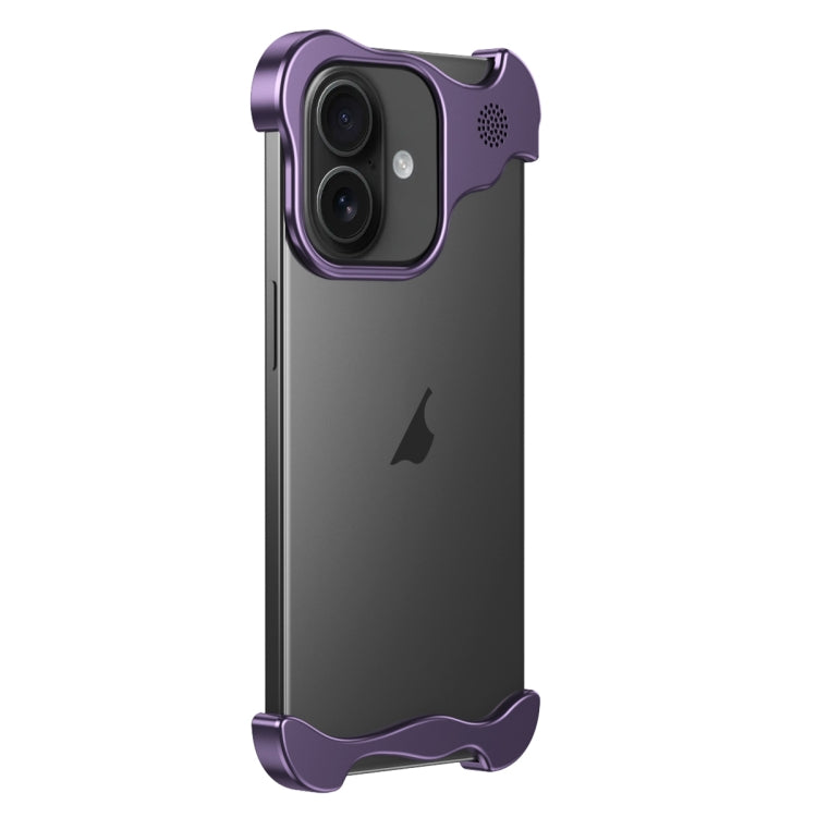 For iPhone 16 Aromatherapy Alloy Frameless Phone Case(Purple) by bashfashion