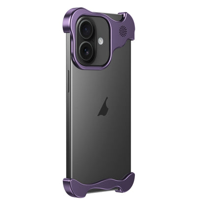 For iPhone 16 Aromatherapy Alloy Frameless Phone Case(Purple) by bashfashion