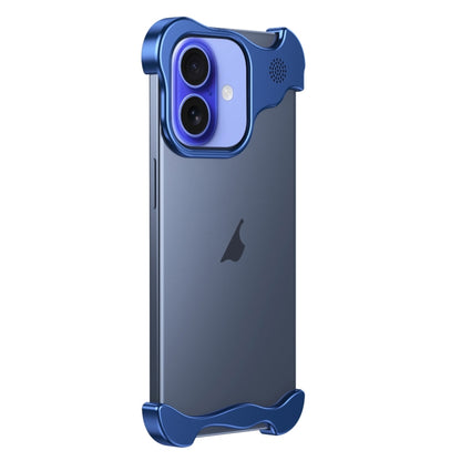 For iPhone 16 Plus Aromatherapy Alloy Frameless Phone Case(Blue) by bashfashion