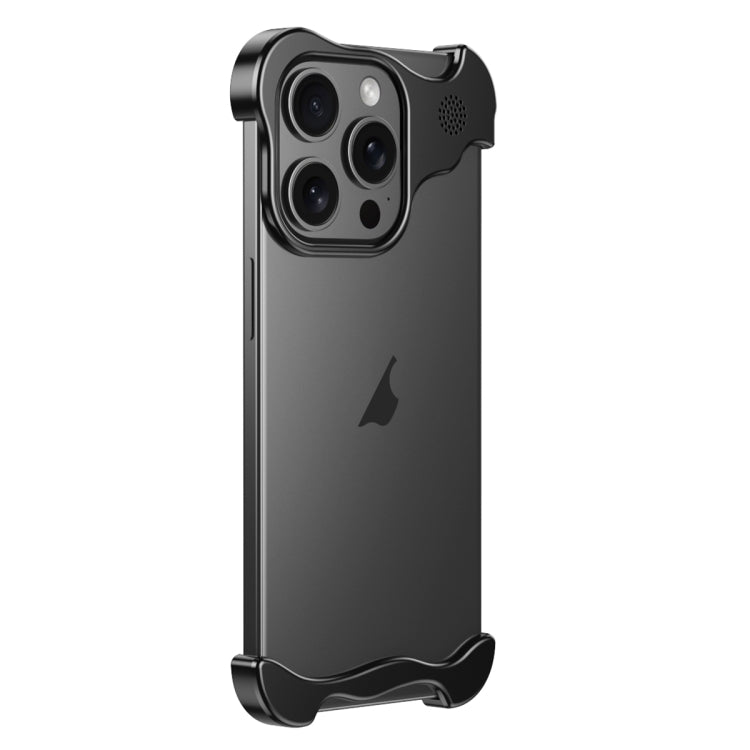 For iPhone 16 Pro Aromatherapy Alloy Frameless Phone Case(Black) by bashfashion