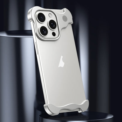 For iPhone 16 Pro Max Aromatherapy Alloy Frameless Phone Case(Silver) by bashfashion