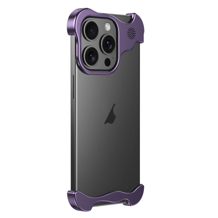 For iPhone 16 Pro Max Aromatherapy Alloy Frameless Phone Case(Purple) by bashfashion