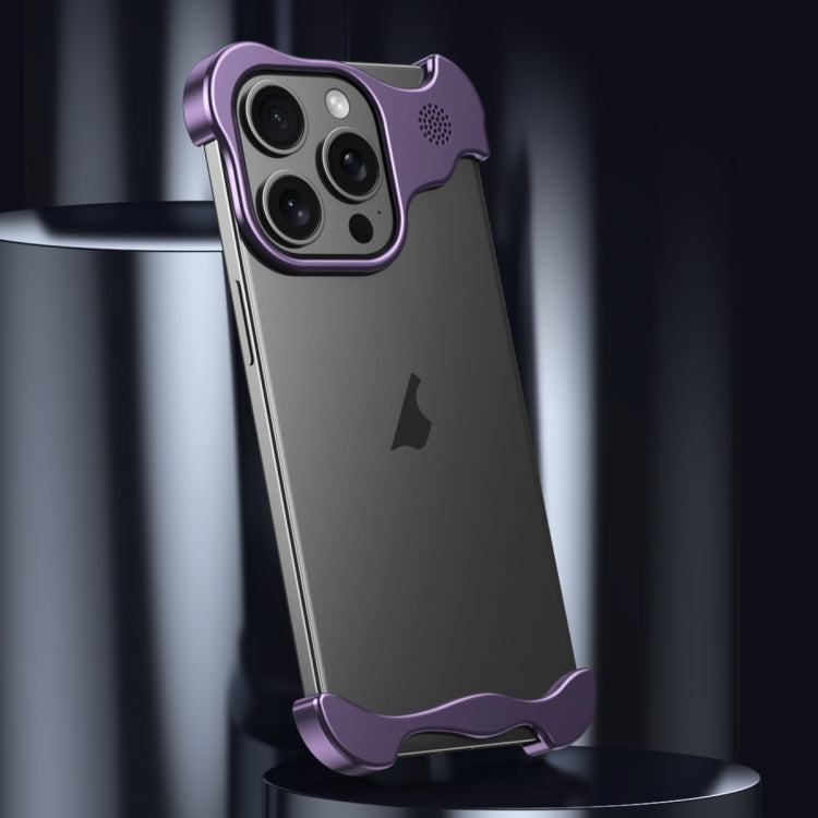 For iPhone 16 Pro Max Aromatherapy Alloy Frameless Phone Case(Purple) by bashfashion