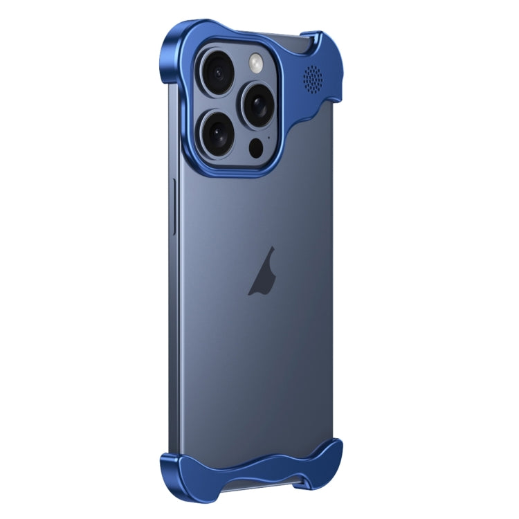 For iPhone 16 Pro Max Aromatherapy Alloy Frameless Phone Case(Blue) by bashfashion