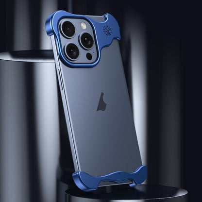 For iPhone 16 Pro Max Aromatherapy Alloy Frameless Phone Case(Blue) by bashfashion
