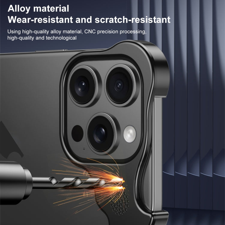 For iPhone 16 Pro Aromatherapy Alloy Frameless Phone Case(Black) by bashfashion