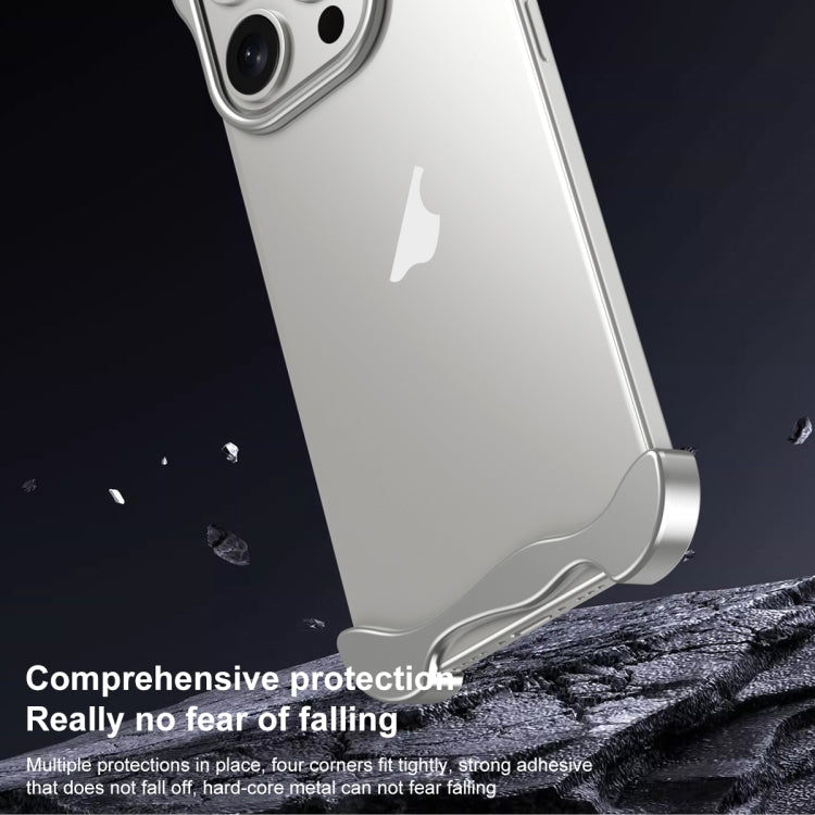 For iPhone 16 Pro Max Aromatherapy Alloy Frameless Phone Case(Blue) by bashfashion