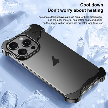 For iPhone 16 Pro Max Aromatherapy Alloy Frameless Phone Case(Blue) by bashfashion