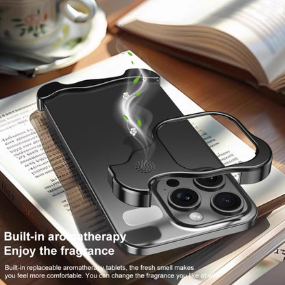 For iPhone 16 Aromatherapy Alloy Frameless Phone Case(Black) by bashfashion