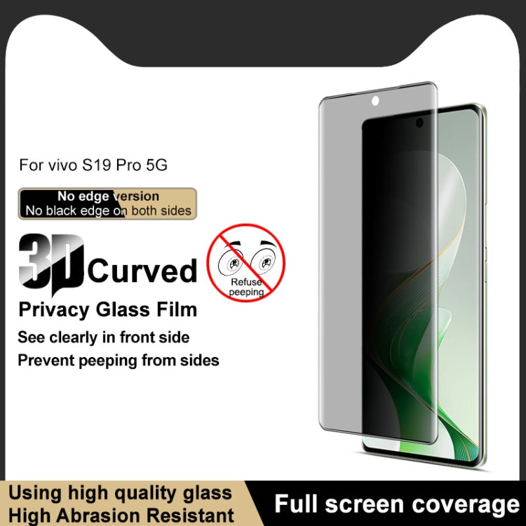 For vivo S19 Pro / V40 imak No Edge Version 3D Curved Privacy Full Screen Tempered Glass Film by imak