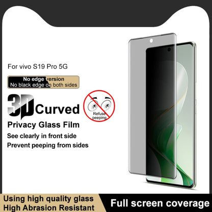 For vivo S19 Pro / V40 imak No Edge Version 3D Curved Privacy Full Screen Tempered Glass Film by imak