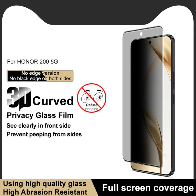 For Honor 200 imak No Edge Version 3D Curved Privacy Full Screen Tempered Glass Film by imak