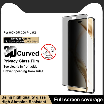 For Honor 200 Pro imak No Edge Version 3D Curved Privacy Full Screen Tempered Glass Film by imak