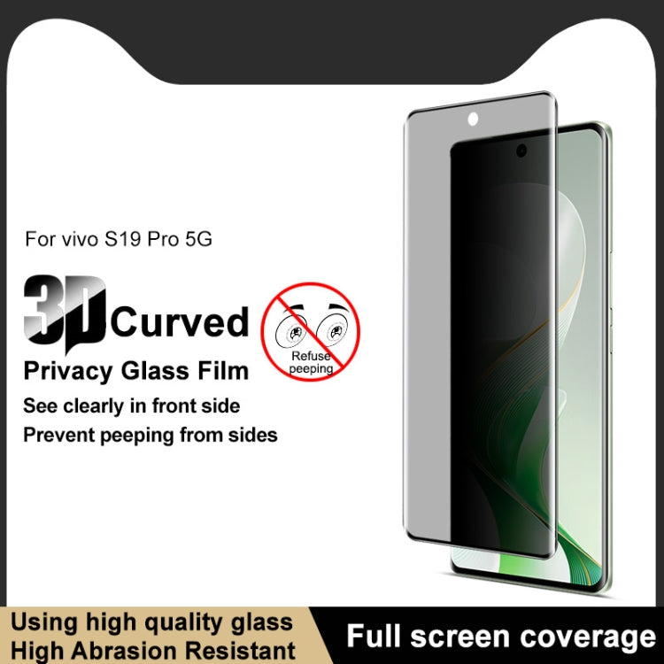 For vivo S19 Pro / V40 imak 3D Curved Privacy Full Screen Tempered Glass Film by imak